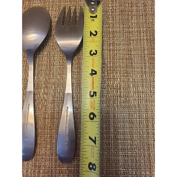 Hampton Silversmiths Messina Stainless Steel #235 Serving Spoon And Fork - Picture 7 of 8